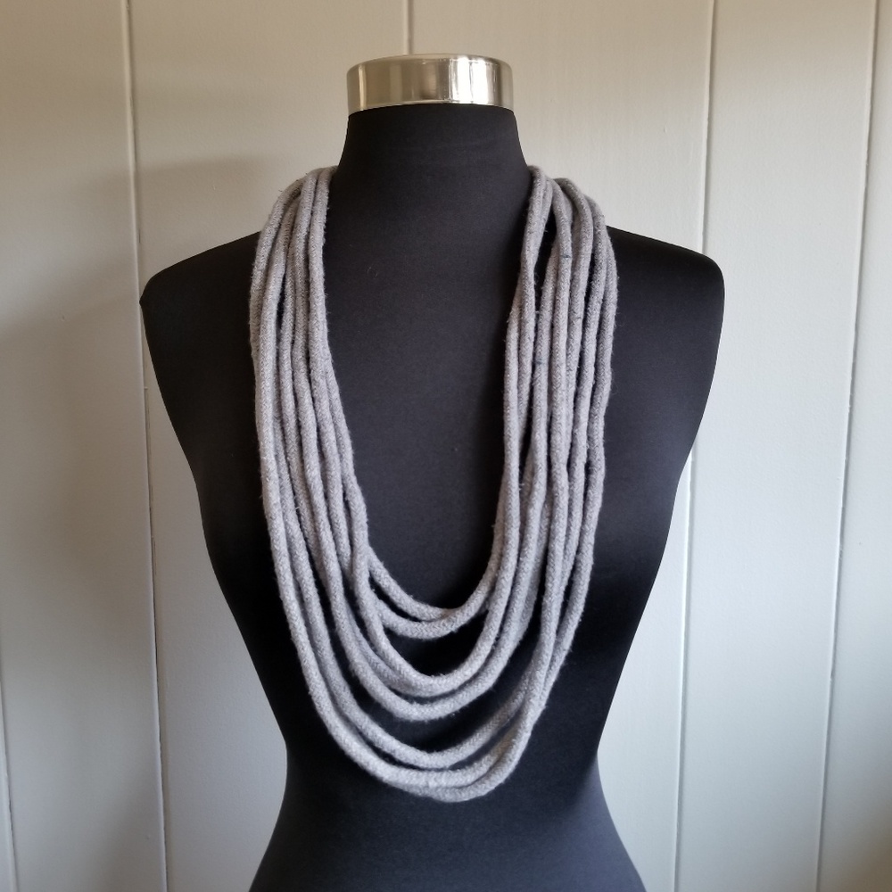 Gray Boho Layered Necklace